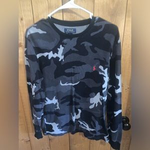 Black Camo Polo Long Sleeve